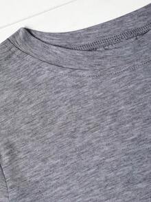 Fashionable Womens Graphic Print T-Shirt - Casual Short Sleeve Crew Neck Top - Lightweight & Breathable For Spring & Summer Wardrobe - Light Grey - View 3