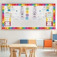 1pc / 32.8 Feet Colored Pencil Border Roll - Self-Adhesive Bulletin Board Decoration For Back To School, Office, Classroom, And Home Use - Perfect For Displaying Pencils, Erasers, And Markers, Ideal For Teacher Classroom Decor, Classroom Accessories With Vivid Design And Easy Installation