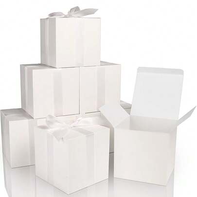 2个/8个/16个装白色方形纸盒，小号白色盒子，适用于化妆品、香水、蜡烛等，通用礼品包装，80毫米 x 120毫米，派对装饰，小型企业用品，婚礼装饰，生日，礼品盒，婚礼回礼，节日宾客礼品