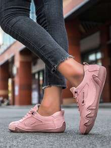 LDECK Zapatillas casuales para mujer, zapatos rosas para mujer, zapatos deportivos casuales lindos para mujer, zapatos elegantes, sencillos y atractivos para mujer, zapatos de contraste de color, ligeros y cómodos, adecuados para deportes, nuevos zapatos de mujer tallas 35 36 37 38 39 40 42 43 44, zapatos de punta redonda, de poca profundidad, de corte bajo, con cordones, zapatos planos para mujer, zapatos de entrenamiento alemanes, casuales, elegantes, universitarios, conservadores, románticos, sencillos, lindos, para deportes, vacaciones, salidas, al aire libre, personalizados, de moda, de estilo moderno, zapatos diarios para damas, zapatos de viaje, zapatos deportivos, zapatos para correr, zapatos para ir al trabajo, zapatos planos para mujer, zapatillas deportivas para mujer, zapatos blancos, grises, marrones, color albaricoque, rosas - Rosa - Ver 9