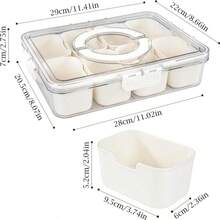 4/8 Grid Portable Snack Platters Organizer Divided Serving Tray With Lid And Handle With Reusable Snack Box Home Decor - Multicolor - View 3