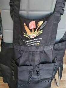客製化印花時尚圍裙，女款優雅可愛蕾絲裙擺，防水防污，無袖，居家廚房烹飪烘焙，美甲沙龍工作服，咖啡圍裙，附口袋個性化圍裙，生日母親節禮物，禮物靈感，燒烤圍裙 - 彩色 - 查看 6