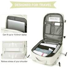 43x30x20cm Large Capacity Multifunctional Backpack, With Shoe Compartment, Dry And Wet Separation, Computer Compartment, USB Charging, Versatile Energy Five Colors, Travel Essential, Convenient Waterproof Large Capacity Backpack, Multifunctional Storage, Suitable For Commuting And Travel, Essential Large Capacity Backpack, Business Trips, Commuting, Travel Easy Storage, Simple And Stylish, Suitable For Short And Long Distance Travel, Vacation, Going Abroad, Visiting Relatives, Sports, Outdoor, Meet Your Travel Needs - Beige - View 4