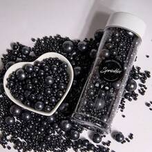 130克/4.59盎司混合装珍珠糖粒，适用于蛋糕装饰，糖果珍珠，适合婚礼派对装饰，圆形白色、亮金色、银色珍珠糖粒，可用于冰淇淋、纸杯蛋糕、烘焙、奶油、生日派对等。 - 彩色 - 查看 13