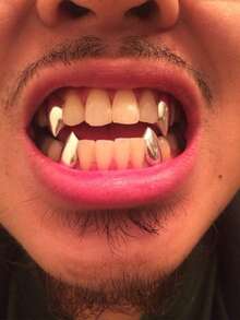 1 Set Of 6 Fang Teeth, Vampire Teeth Combination, Halloween Stage Wear Prop, Funny Hip-Hop Cosplay Accessory, Unisex, Includes Dental Wax For Wearing - Multicolor - View 4