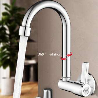 1 件套超长防冻水龙头，适用于拖把池，壁挂式单冷浴室阳台 360° 旋转，不锈钢材质，3 种款式可选