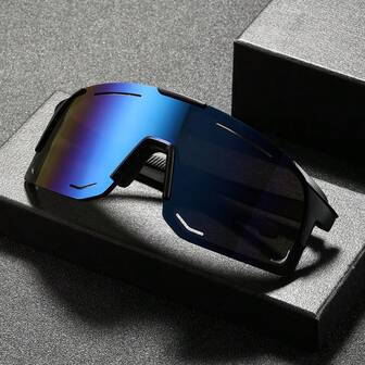 1pc Wraparound Frame Sunglasses, Large Frame Stylish High-Tech Glasses, Great Gift Choice