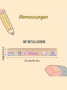 Custom Wooden Ruler With Name And Cute Dinosaur, Rainbow, Bear, Mushroom, Star, Cloud, Music Symbol, Pencil, Ruler For School, First Day Of School Gift, School Supplies, Joke Design, Durable Ruler