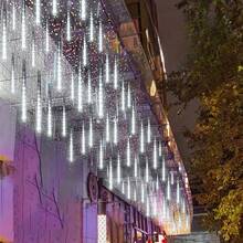 Christmas Meteor Shower Lights For Outdoor, Garden Lights, Snow Meteor Shower Lights LED Decorations For Trees, Yards, Gardens And Parties, Roof Decorations, Weddings, Ramadan, Christmas Tree Decoration Battery Powered (Without Battery) - Battery Box Meteor Shower Light String - View 5