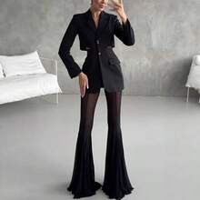 Spring And Summer New Elastic Slim Fit Flared Pants Loose Fashion Vacation Trousers - trắng - Xem 4