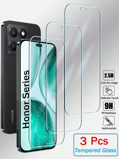 3 قطع من واقي الشاشة الزجاجي المقوى الشفاف عالي الوضوح لهواتف Honor 400 200 90 70 Lite 300 X9 X9c 90 200 Smart X8c X7c X6c X8b X7b X6b X5b X8a X7a X6a X5a X8 X7 X6 X5 Plus بتغطية كاملة للشاشة وطبقة لاصقة