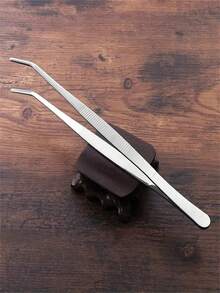 A Set Of Long Stainless Steel Tweezers Including A Pair Of Elbow Tweezers And A Pair Of Straight Tweezers Is Suitable For Outdoor Bonsai Tools, Repair, Barbecue, DIY Beaded Jewelry Tools, Etc. - Multicolor - View 1