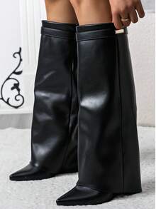 Folded Over The Boot With A Strap And Ornament Holiday Vacay Vibe For And Summer Shoes Spring Shoes Spring Break Easter - Black - View 4