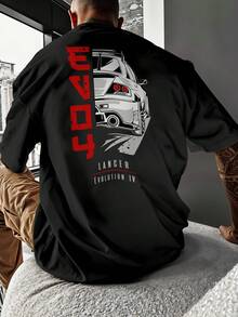 Oversized Streetwear T-Shirt JDM EVO 4 Lancer Evolution Tunada REF 7251 VEST NERD - Black - View 7