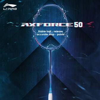  LI-NING AXFORCE 50 (4U)-serien badmintonracket – Offensivt inriktat enkelracket, kolfiber, vikt 80–85 gram, maximal strängspänning: 12,5 kg, modell AYPT285