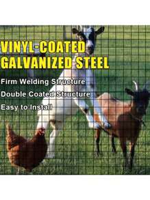 1 片黑色金属丝网焊接铁丝网花园围栏五金布，焊接铁丝网，鸡笼网，兔子网，隔离栅栏，黑色乙烯基涂层焊接围栏网，用于花园、家庭、鸡、鹿、兔子 - 黑色 - 查看 3