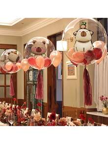 Set 10 Balon Gelembung Transparan Mini Capybara, Balon Dekorasi Pesta Ulang Tahun dan Pernikahan - MultiWarna - View 5