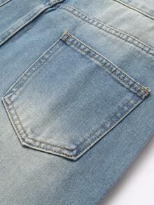 Retro Straight Leg Jeans For Teen Boys, European And American Style - Light Wash - View 6