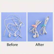 60/30/10 Stück Silikon Kabel Organizer, wiederverwendbare USB Kabel Binder, Kabel Wickler, Kabel Organizer, Kabel Aufbewahrungstasche für Urlaubsreisen, Outdoor-Aktivitäten, Ladezubehör, Reiseaccessoires