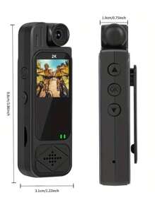 便携式 1080P 摄像机迷你机身摄像机高清 180° 视频红外夜视摄像机 - 黑色-2K - 查看 10