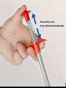 2/4PCS下水管道疏通器-马桶堵塞-家用马桶疏通爪疏通下水道专用工具配4个爪子管道疏通器可弯曲手钳式下水道拾取器垃圾夹捡垃圾家用水槽排水管马桶水槽适用于餐厅酒店疏通 - 彩色 - 查看 9