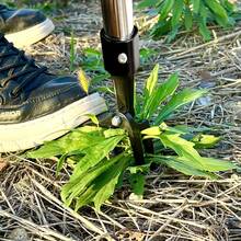 Unkrautvernichter – Der originale, aufrechte Unkrautvernichter mit langem Griff – Mit verdicktem Edelstahlrohr und 4-zinkigem Kopfdesign – Entfernen Sie Unkraut mühelos, ohne sich bücken, ziehen oder hinknien zu müssen.