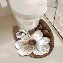 1/3pcs Set, Home Decor Mat Set, 3D Brown Butterfly Pattern, Bathroom Non-Slip Absorbent Mat, Silica Gel Retro Pattern Mat, U-Shaped Toilet & Sink Absorbent Foot Mat, 2.5mm Thickness Entryway Decor Bathroom Kitchen Decor Kitchen Rug