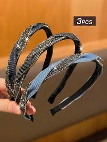 1/2/3pcs Vintage Denim Braided Headband For Women, Blue Tones, Versatile Fashion Headwrap For Washing Face & Hair ,Hair Hoop Hairband For Women Hair Accessories Head Accessories - Multicolor - View 15