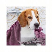 1pc Pet Towel For Quick Drying!Absorbent Design For Dog Baths, Rainy Walks & Messy Play – A Must - Have For Every Dog Household - Pink - View 5