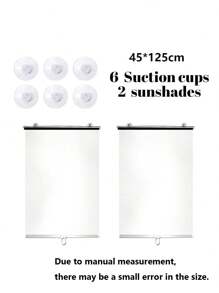 2 件装自动伸缩遮光窗帘临时便携式窗户遮光窗帘带吸盘用于办公室家用厨房室内防热 - 銀色 - 查看 12