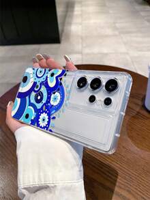 1 件奢华心形、眼睛、花朵、恶魔之眼透明气囊防摔 TPU 手机壳，适合作为节日礼物，兼容 Apple XS/XS Max/XR/11 12 13 14 15 16 Pro/Pro Max/14 15 16 Plus 和系列 - 彩色 - 查看 3