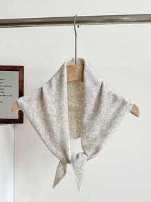 1pc Women Solid Color Triangular Wool Blend Women Scarf, Knitted Warm Decorative Elegant Retro Style Scarf, Suitable For Outdoor Travel, Spring, Autumn, Winter, Snow Season Women Winter Scarves For Dress - Multicolor - View 7