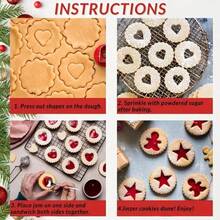 Bộ 9 khuôn dập hình mặt trăng, hình trái tim, dùng làm bánh quy kẹp mứt, dụng cụ làm bánh cho tiệc ngày lễ, trang trí sinh nhật Halloween, Giáng sinh, Ngày lễ tình nhân, Lễ Phục sinh kèm dụng cụ nhà bếp hình tròn hình hoa - Bạc - Xem 9