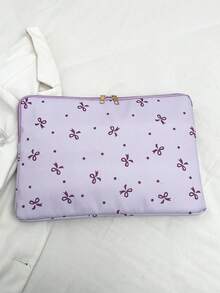 多尺寸简约奢华星形图案笔记本和平板电脑收纳袋蝴蝶结笔记本电脑包女士 电脑包 大学必备 返校笔记本电脑包 - 紫色 - 查看 8