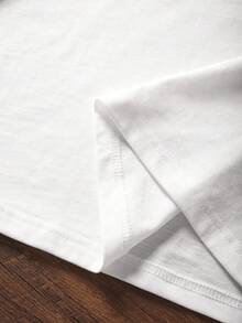 Camiseta de mujer de manga corta con cuello redondo, holgada y versátil, con estampado de conchas y estrellas de mar, para uso diario y vacaciones. Camiseta gráfica blanca para mujeres. - Blanco - Ver 2