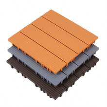 5pcs/10pcs/15pcs PVC Plastic Self-Assembling Balcony Terrace Garden Outdoor Waterproof Anti-Corrosion Floor Tiles, Yard Outdoor Waterproof Ceramic Tiles