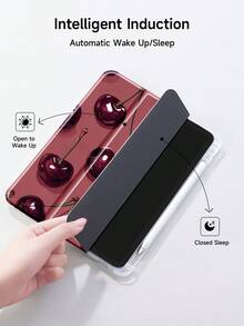 1 件简约红樱桃印花平板电脑保护壳,兼容 iPad 10.2、iPad Pro 2021/2020、iPad 9/10 代、Galaxy Tab A8 10.5 英寸 2022、Matepad 10.4 英寸/Tab,防摔,带铅笔槽,支持睡眠/唤醒 - 彩色 - 查看 6