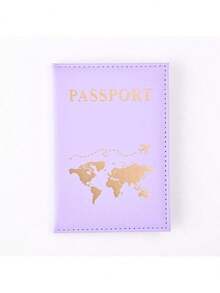 PU Map Passport Book, Passport Protection Case, Ticket Holder, Travel Document Storage Folder,PU Leather Passport Cover, Travel Wallet Case Organiser For Passport, Ticket, Boarding Pass, Business Card, Credit Card - Multicolor - View 3