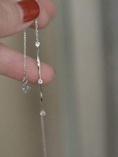 BALMORA 1 件优雅 S925 纯银水波纹、扭线和装饰手链，适合女孩/女士/女友/母亲派对约会礼物日常佩戴生日礼物