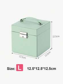 便携式三层首饰盒，高档PU皮革抽屉式设计，带锁，耳环首饰收纳盒，适合作为礼物送给女友、朋友、女孩，节日或生日礼物，母亲节惊喜之选。女士收纳整理盒，旅行必备，宿舍必备，房间装饰。 - 彩色 - 查看 3