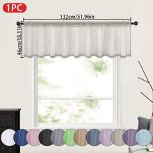 1 pièce Rideau transparent de couleur unie, rideau de fenêtre transparent à moitié, rideau filtrant de poche de tige pour ombrage. Convient pour la décoration de la cuisine, de la salle de bain et du café. Rideau de voile