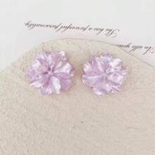 2 件时尚优雅简约白色花朵耳钉 - 白色花朵 - 查看 5