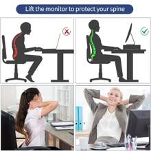 2 Tier Computer Monitor Stands With Drawer And 2 Pencil Holder, Metal Monitor Stand Monitor Riser, Computer Desk Organizer And Accessories For Laptop, Computer, Printer, Office Supplies(Black)-982163