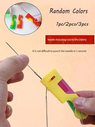 Automatic Needle Threader, Portable Mini Threader, Made Of Durable Plastic, Multiple Colors Available, Suitable For Elderly And Visually Impaired, Ideal For Sewing And Crafting, Sewing Accessory