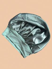 1 件装缎面宽条纹弹性头带护发帽女士 - 橄欖綠 - 查看 11