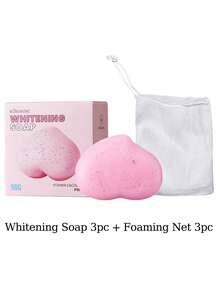 6/3/1 Vitamin C & Collagen Deep Cleansing Soap - Whitening Soap, Spot Fading Soap, Heart-Shaped Soap, Bath Soap, Pink Soap, Skincare, Facial Cleanser, Body Wash, Spot Removing & Brightening Soap, Suitable For Face, Bath And Cleaning, Handmade Soap, Rich Lather, Deep Cleansing And Moisturizing, Essential Oil Handmade Soap, Soap Net - Multicolor - View 9