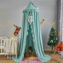 Mosquito Net Bed VETHIN Bed Canopy Girls,Princess Round Dome Dreamy Mosquito Net Bedding Girls Room Castle Tent Hanging Decor Reading Nook Canopies (White) - 綠色 - 查看 6