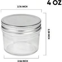 4oz Glass Jars With Lids Silver Mason Jars Ideal For Honey Jam Wedding Favor DIY Magnetic Mini  Jars For Kitchen Set Of 40 - 光滑的外觀 - 查看 3