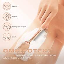 Rose Golden Zinc Alloy Razor For Women, Stainless Steel Handle, Reusable, Unscented, For Beard And Mustache, Face, Armpit, Bikini, Legs - Tools & Accessories - Rose Gold - View 5