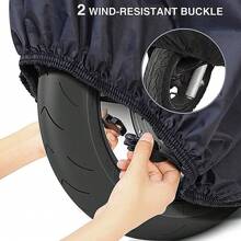 All Season Black Waterproof Sun Motorcycle Cover, Motorbike Cover Universal Weather Sun Outdoor Protection With Lock-Holes & Storage Bag